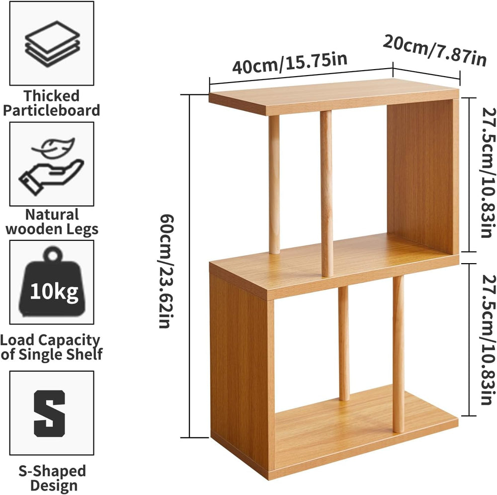 Aibiju 3-Tiered S-Shaped Side Table for Small Spaces, Freestanding Side Table...