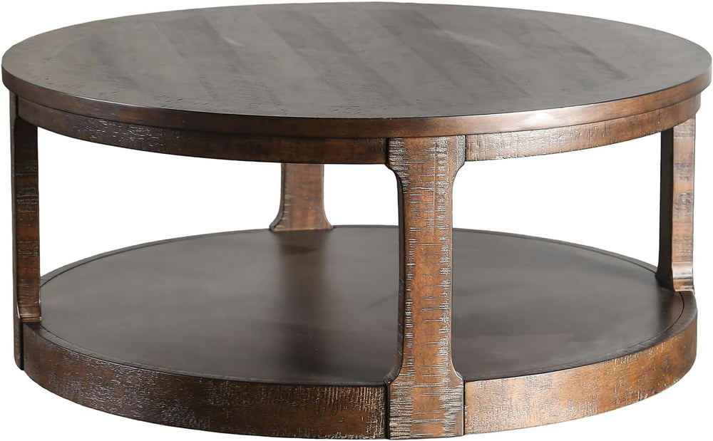 Espresso Coffee and End Table Set with Lower Shelves, 2-Piece | Espresso Coff...