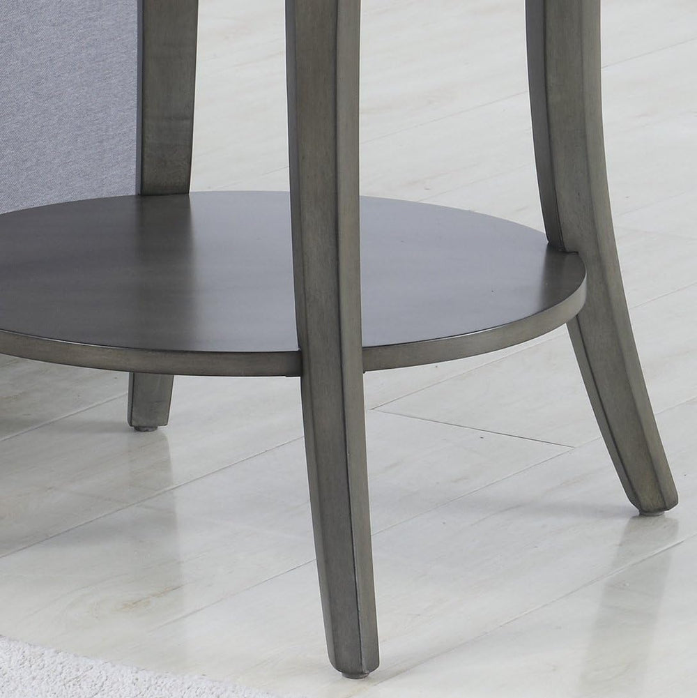 Oval Shelf End Table, Gray