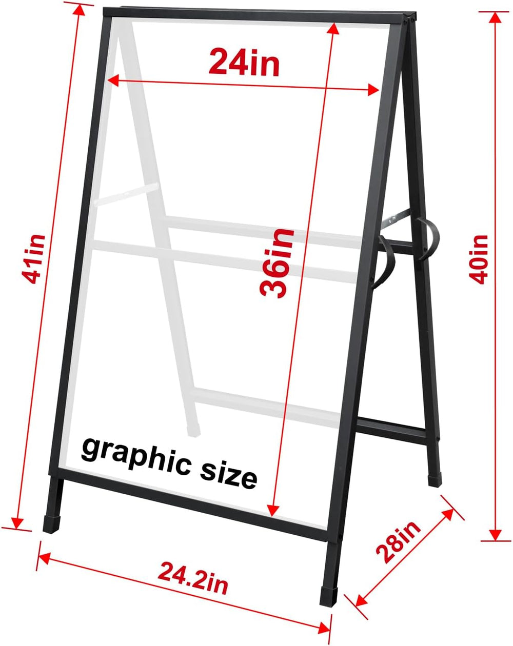 Pionites Heavy Duty Slide-in Folding A Frame Sign Sidewalk Sign 24x 36 Inch S...