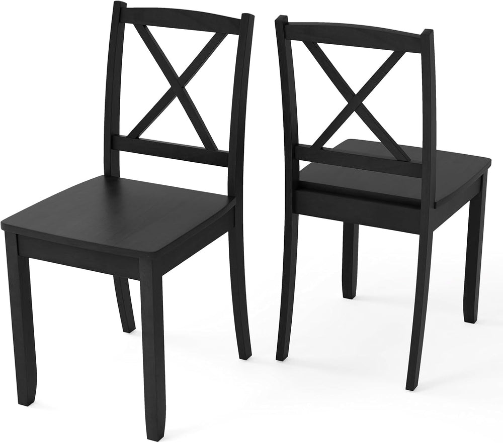 Giantex Wood Dining Chairs Set of 2, Armless Kitchen Chairs w/Rubber Wood Leg...