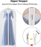 60 Inch Garment Bags 20 Pack Dress Bags for Gowns, Closet Storage | Translucent, Dust-Proof, Suit Protector Cover, Strong Zipper, For Hanging Clothes, Long Dresses, Suit, Coat