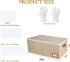 Lukeline Wedding Dress Storage Box, Wedding Dress Preservation Box with Divider, Foldable Organizer with 1 Pair of Microfiber Gloves and 20 Sheets of Acid-Free Paper for Gowns,Souvenirs