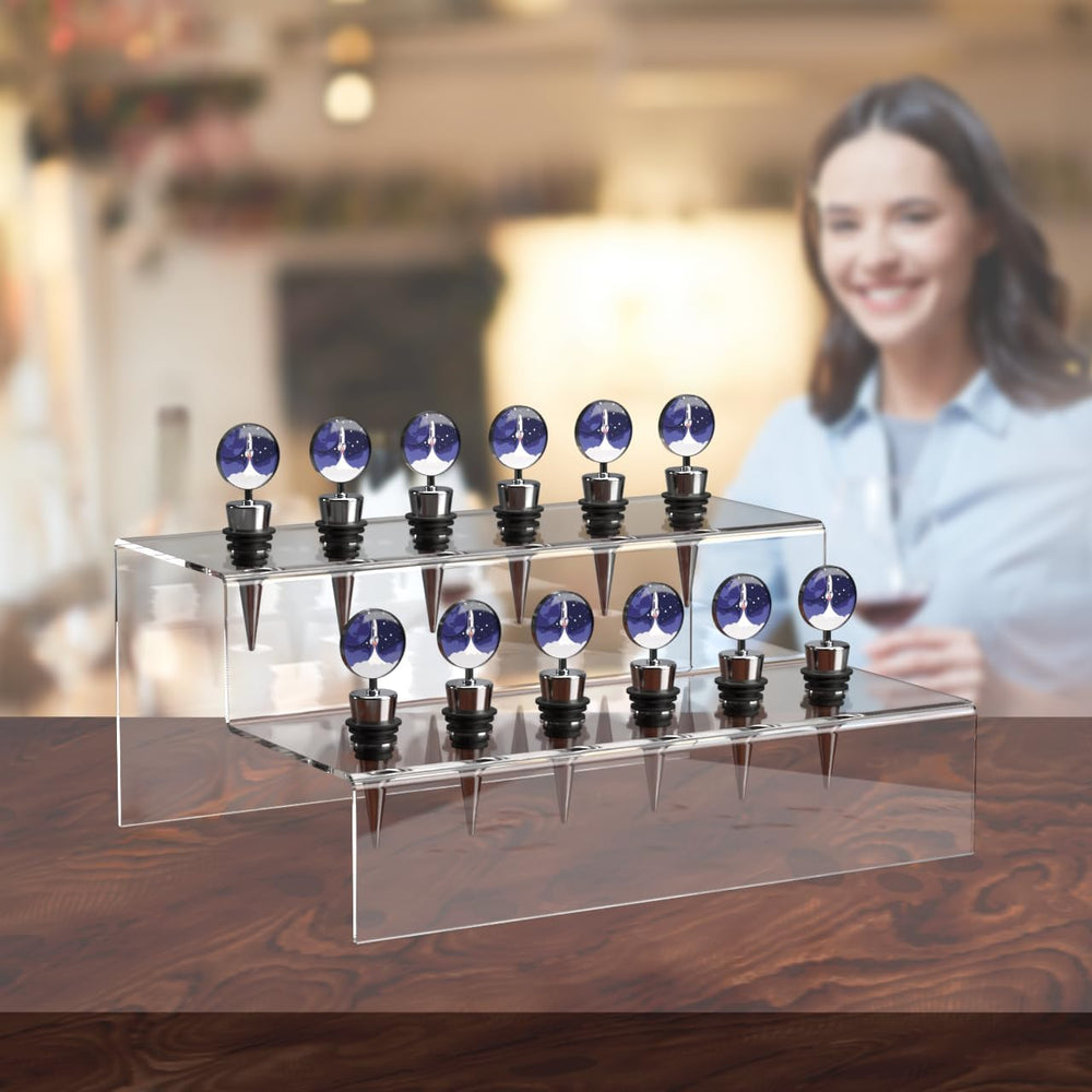 Marketing Holders Wine Bottle Topper Liquor Pourer Display Stand 12 Slot Rack...