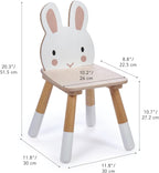 Tender Leaf Toys - Forest Table and Chairs Collections - Adorable Kids Size Art Play Game Table and Chairs - Made with Premium Materials and Craftsmanship for Children 3+ (Forest Rabbit Chair)