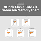 Signature Design by Ashley 10 Inch Chime Elite 2.0 Firm Green Tea Memory Foam Mattress for Cool Sleep and Pressure Relief, California King, Fiberglass Free, Mattress In A Box