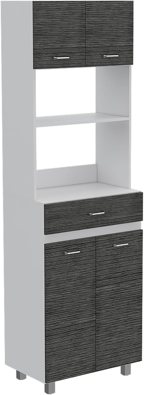 Microwave Cabinet Madison, Kitchen, White/Smokey Oak