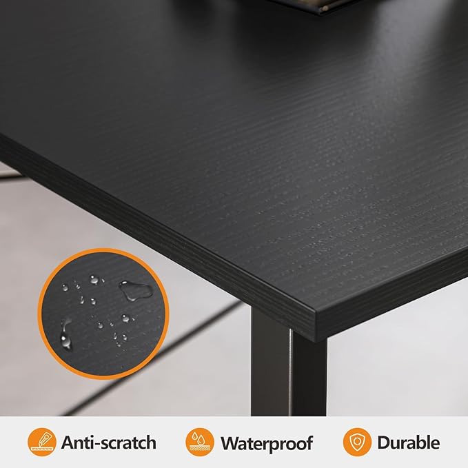 Cubiker Computer Desk, 32 inch Small Home Office Desk for Small Spaces, Modern Simple Style for Home, Office, Classic Black