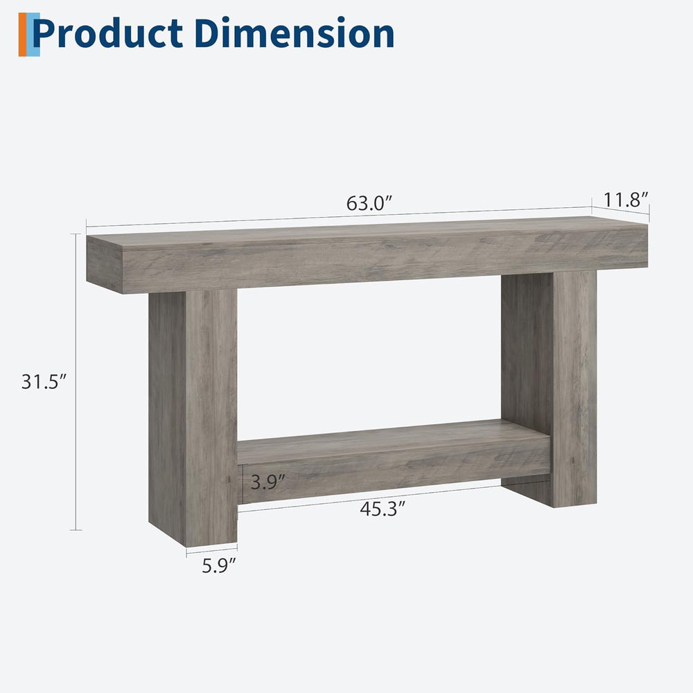 GarveeHome Entryway Console Table, Farmhouse 2-Tier Entryway Table, Long Sofa...