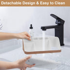 Bathroom Countertop Organizer - Detachable 7 Slots Kids Electric Toothbrush and Toothpaste Holde Drainage for Bathroom Accessories Organization Counter Vanity Storage, Woodgrain
