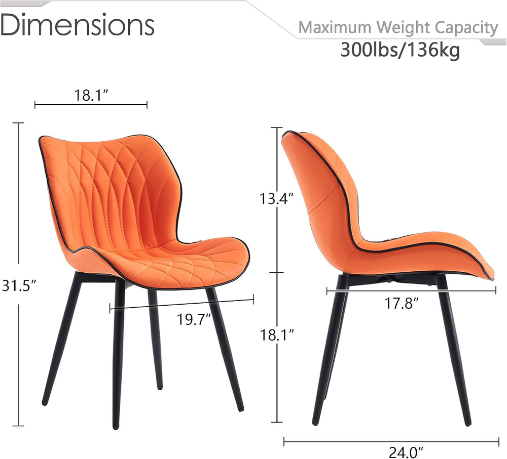 Kidol & Shellder Dining Chairs Set of 2, PU Leather Upholstered Kitchen C...