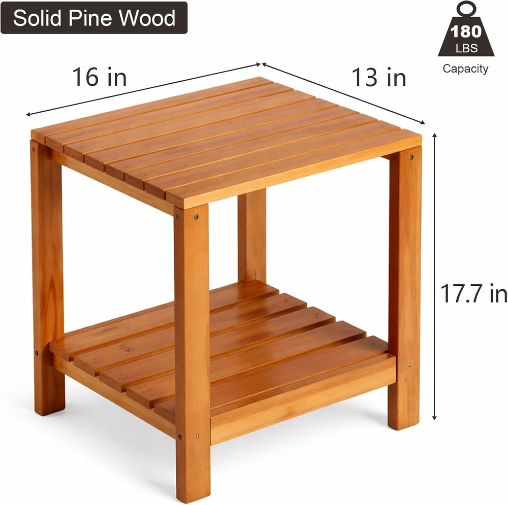 Outdoor Side Tables for Patio Set of 2, Small End Table Living Room Accent Co...