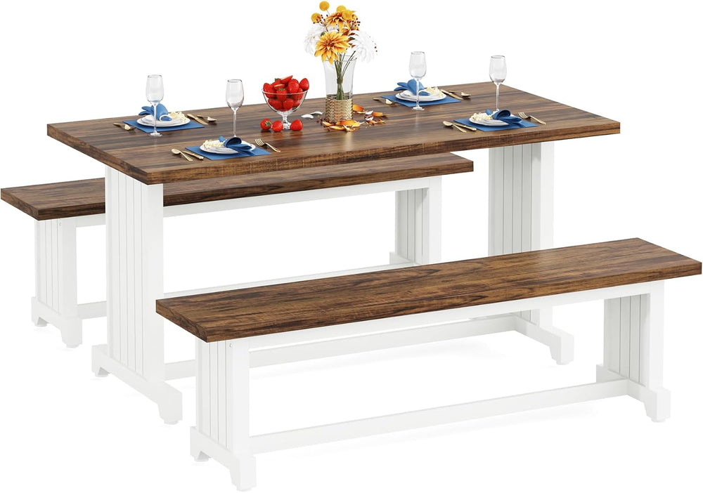Tribesigns 47-Inch Small Dining Table Set for 2, 3-Piece Kitchen Table with 2...