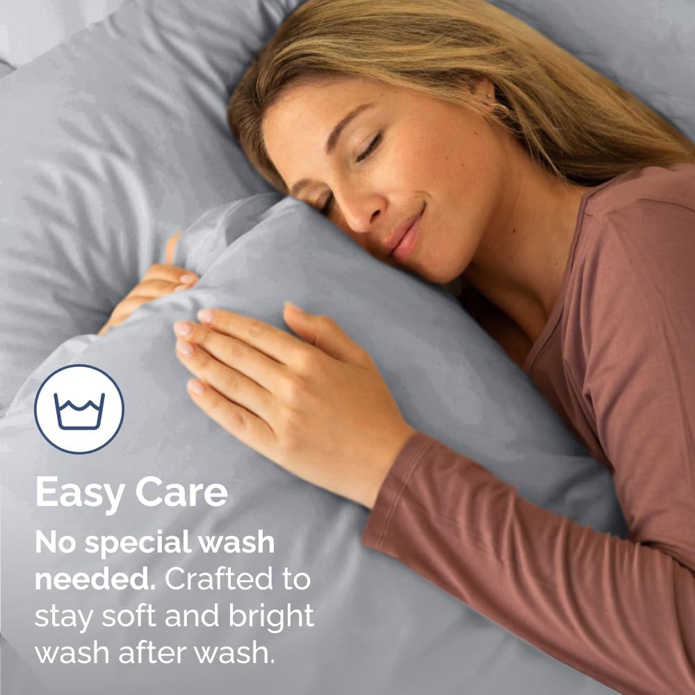 Queen Pillow Cases - 4 Pack - Super Soft Pillowcase Covers - Envelope Enclosure - Hotel Quality Pillow Protectors - Wrinkle Free, Shrink & Stain Resistant - Machine Washable - 20" x 30" (Steel Blue)