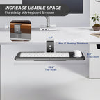 Large Under Desk Rotatable Computer Keyboard and Mouse Tray, Extra Sturdy Desk Swivel Clamp, Ergonomic Keyboard & Mouse Tray for Typing in Home, Office Work, 23 x 10 Inch