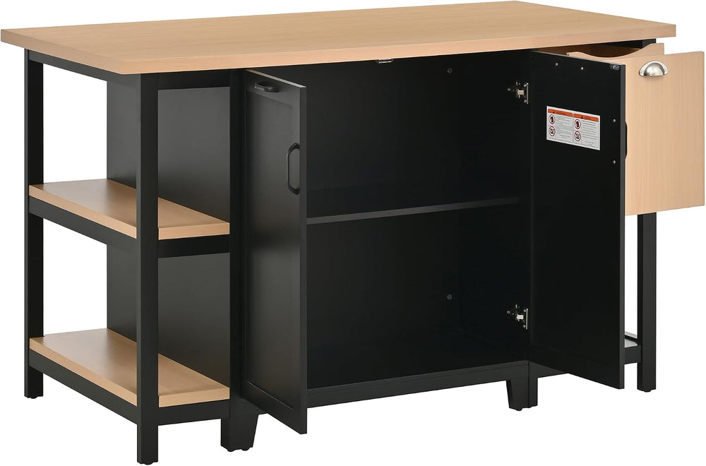 Christopher Knight Home Aaron 58" Kitchen Island with Storage, Modern Is...