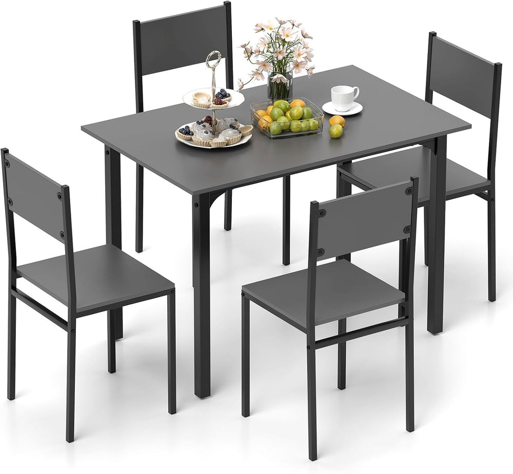 GOFLAME 5-Piece Dining Table Set, Industrial Kitchen Table and Chairs for 4 w...