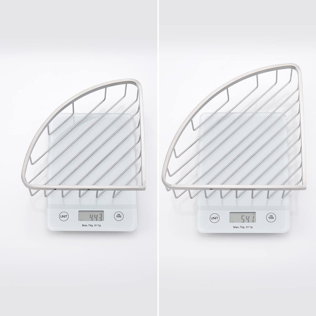 [2 Pack] Corner Shower Caddy Organizer, SUS304 Stainless Steel Heavy Duty Rust-Proof Shelf Shampoo Holder, Wall Mounted Storage Rack for Bathroom Kitchen, Brushed Nickel