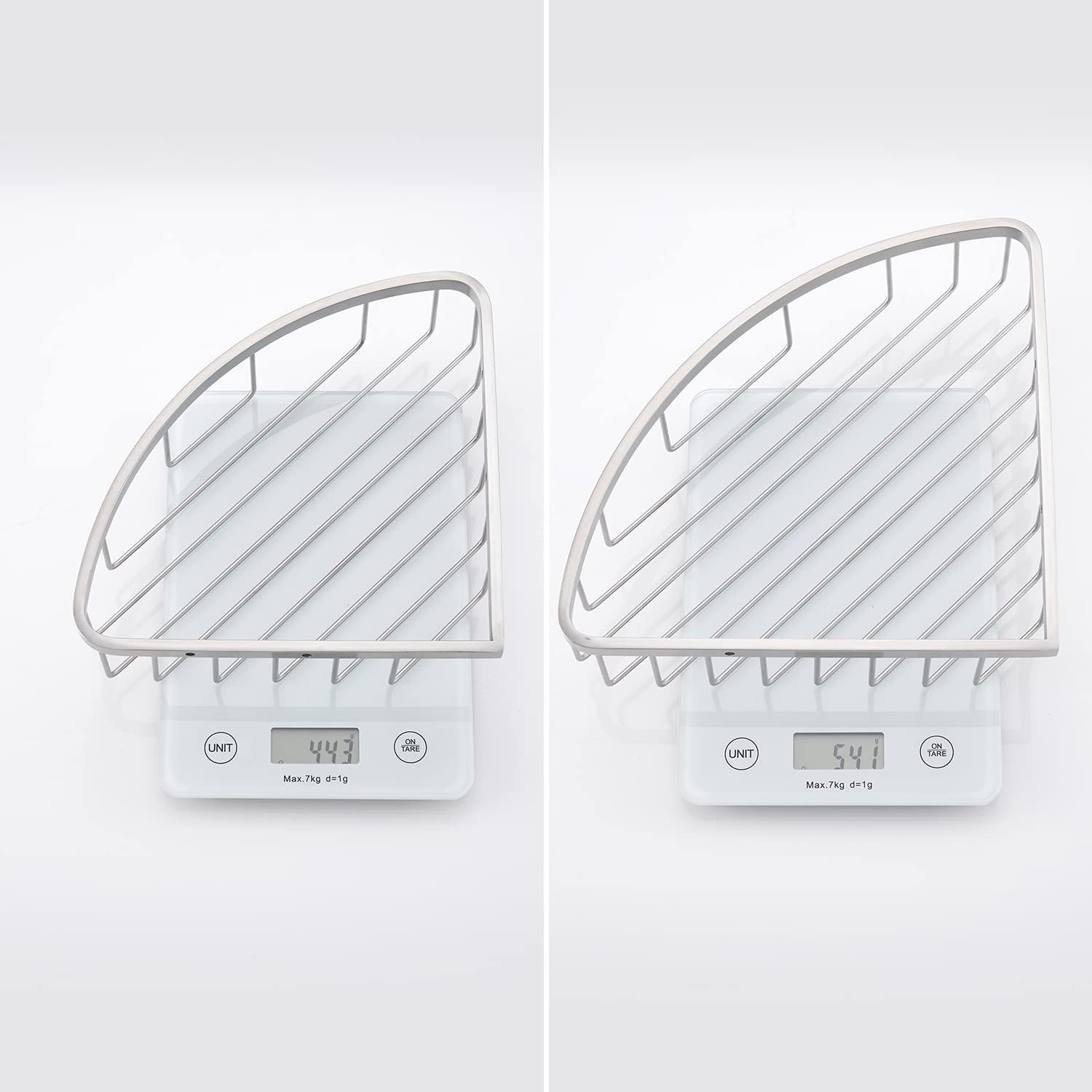 [2 Pack] Corner Shower Caddy Organizer, SUS304 Stainless Steel Heavy Duty Rust-Proof Shelf Shampoo Holder, Wall Mounted Storage Rack for Bathroom Kitchen, Brushed Nickel