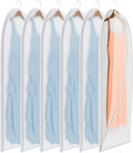 Clear Garment Bags for Hanging Clothes,48in Dress Clothing Suit Bags Coat for Sweater Closet Storage Dress Hanging Garment Translucent Clothes Covers Protecting Dusts(6-Pack)