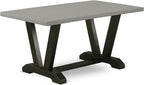 East West Furniture V696DR124-7 7 Piece Dining Table Set Consist of a Rectangle Dining Room Table with V-Legs and 6 Black Color Linen Fabric Upholstered Chairs, 36x60 Inch, Multi-Color