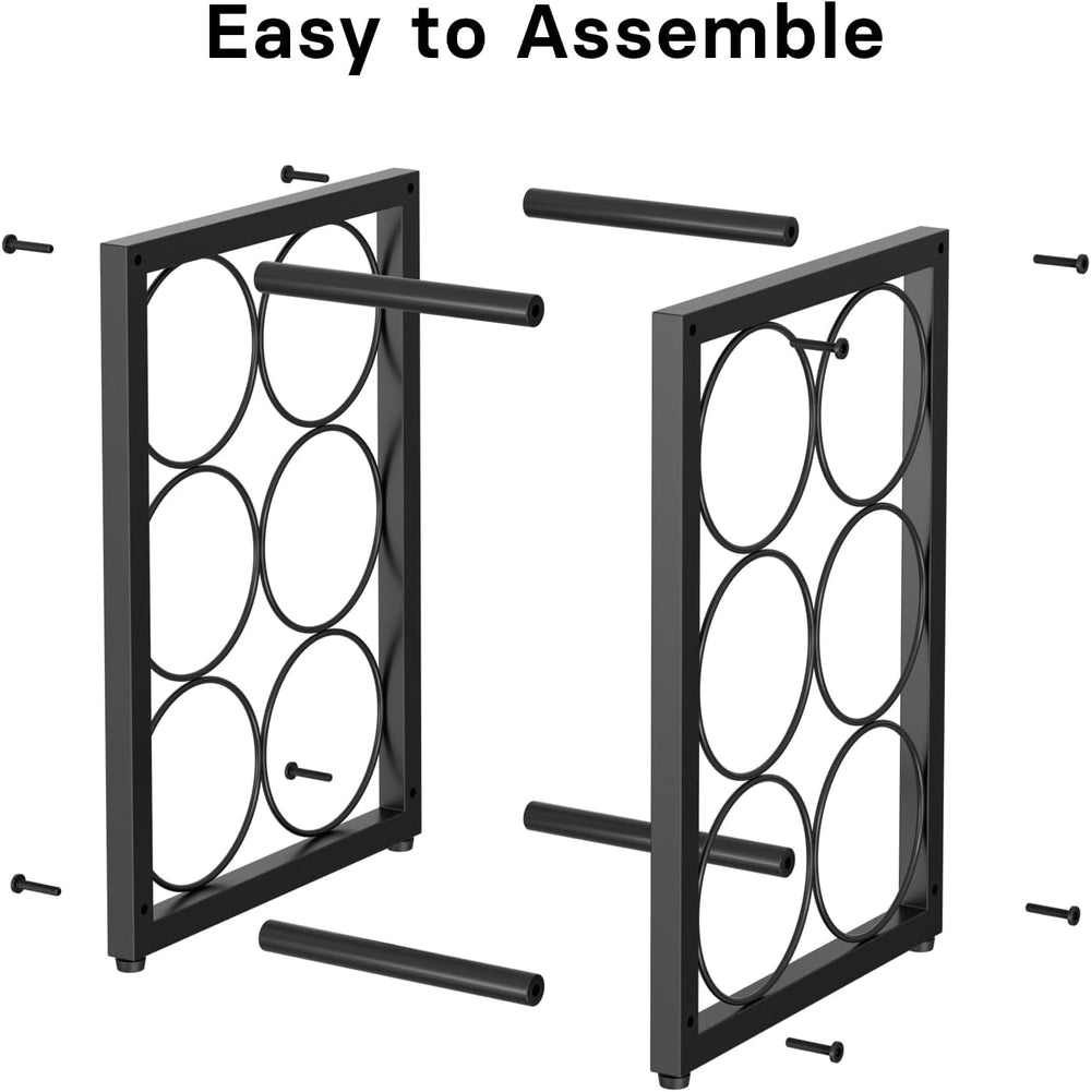 Metal Countertop Wine Rack 6 Bottles, Fits Large Wine Bottles | Free Standing