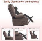 KCQ Overstuffed Swivel Rocker Recliner Chair with Massage and Heat, Fabric Heated Reclining Chairs Manual Recliner with Cup Holder, Nursery Rocking Recliner Glider Chair, Brown