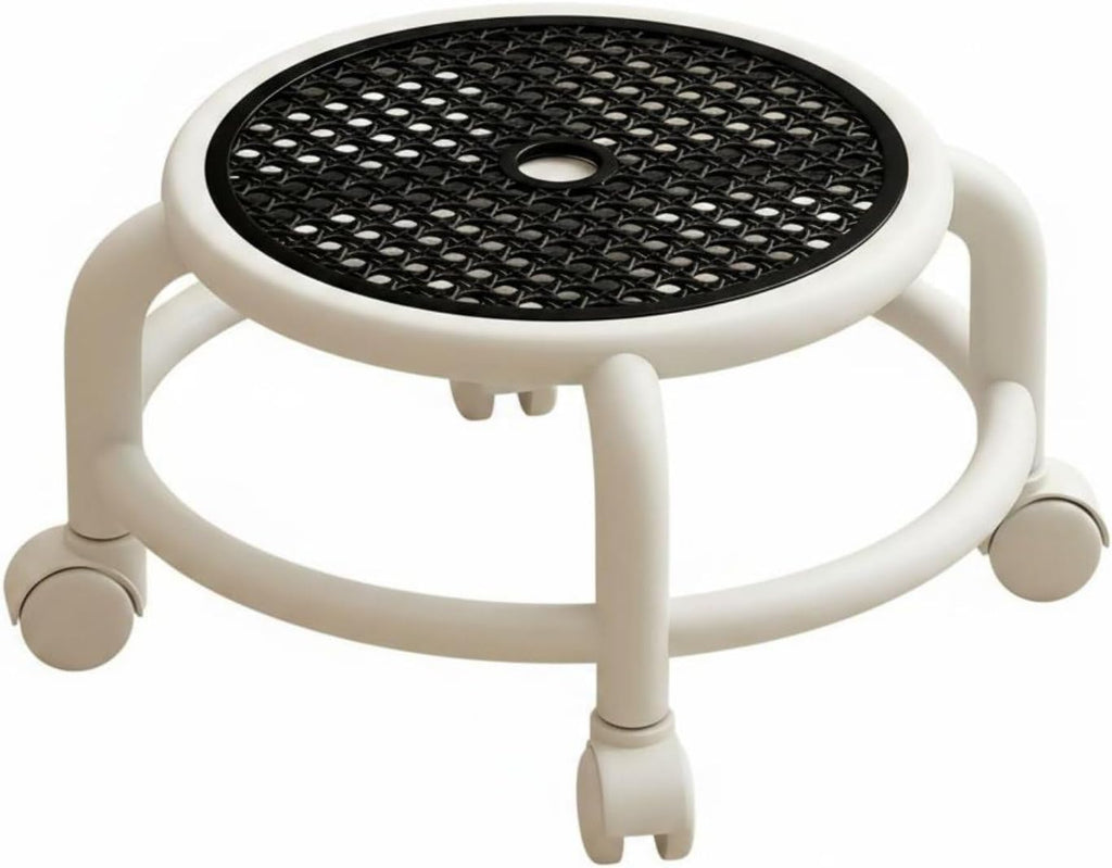 Children Rotating Rolling Stool Swivel Chair Compact Shell Wheels Low Profile Suitable for bedrooms Play Areas Dorm Rooms Small Living Areas, Night Black