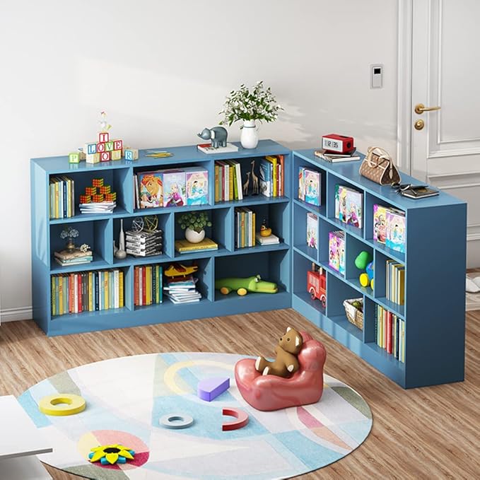IOTXY Open Shelf Low Bookcase - Wooden 3-Tier Floor Standing Display Cabinet ...