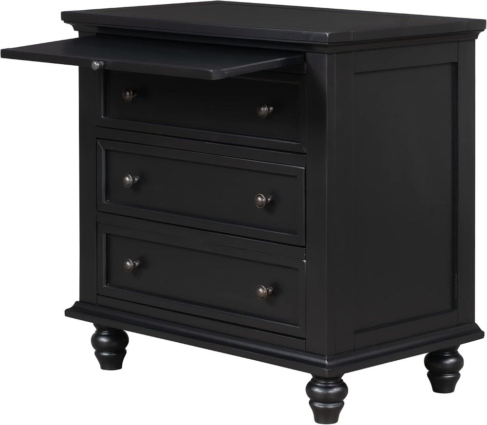 3-Drawer Storage Wood Cabinet, End Table Set of Two with Pull Out Tray As A B...