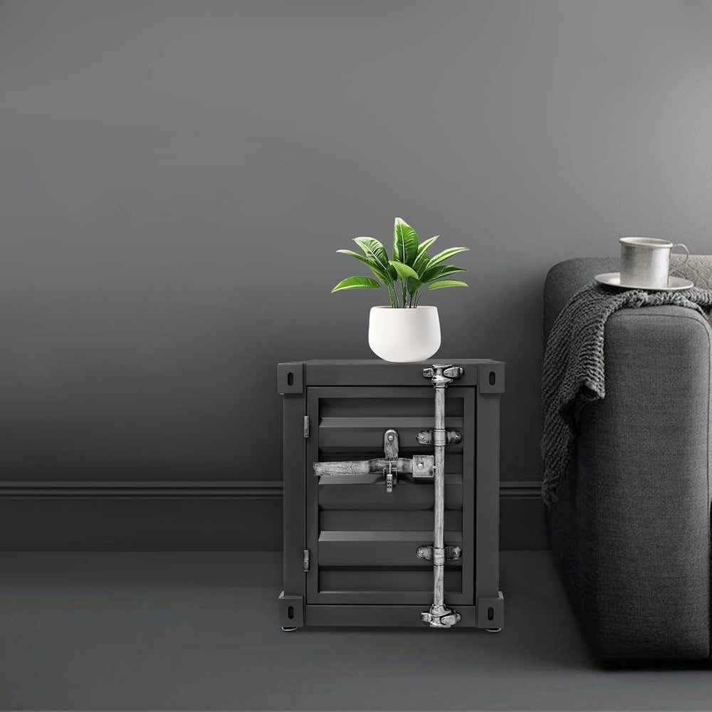 Side Table, Multifunctional Container Cabinet Style Side Table, Shipping Cont...