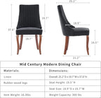 Black Mid Century Dining Chairs Set of 6, Modern Kitchen & Dining Room Chairs Set of 6, Linen Upholstered Kitchen Chairs, Sillas de Comedor, Wood Legs (Black, 6 Pcs)
