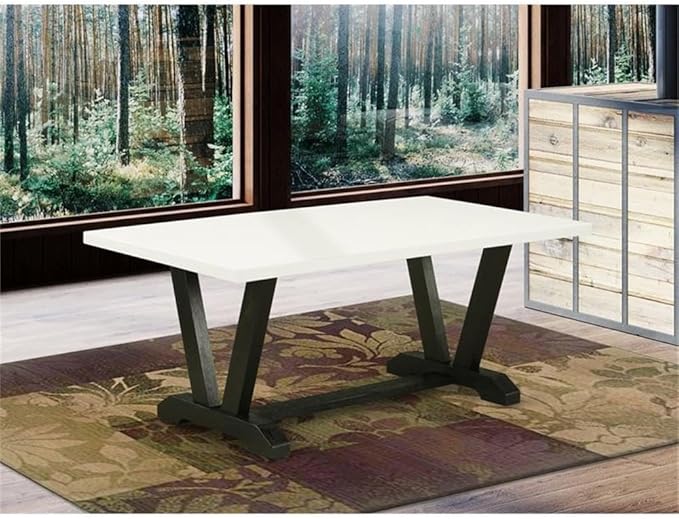 East West Furniture VT627 V-Style Modern Dining Table - a Rectangle Kitchen T...