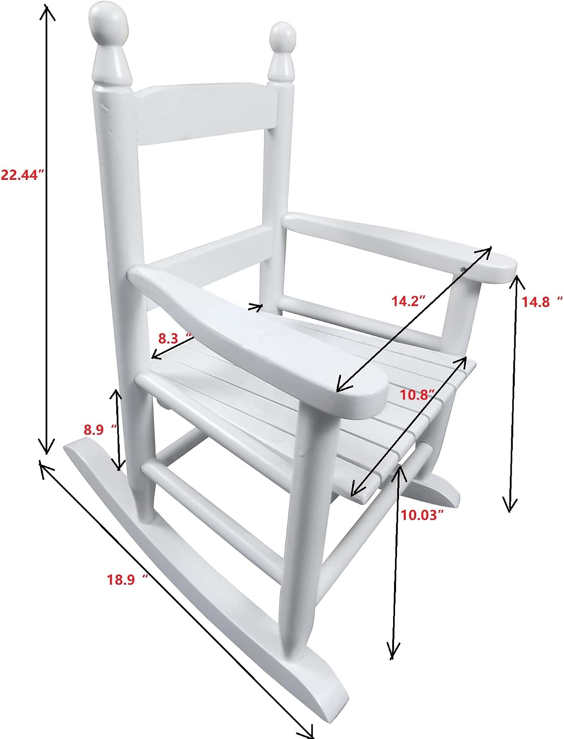 Kids Rocking Chair Wood Kids' Rocking Chairs Outdoor Childs/Toddler/Childrens Porch Rocker Chair Accent Rocker for Ages 2-8 Living Room,Bedroom,Balconies, Porches,Children's Rooms
