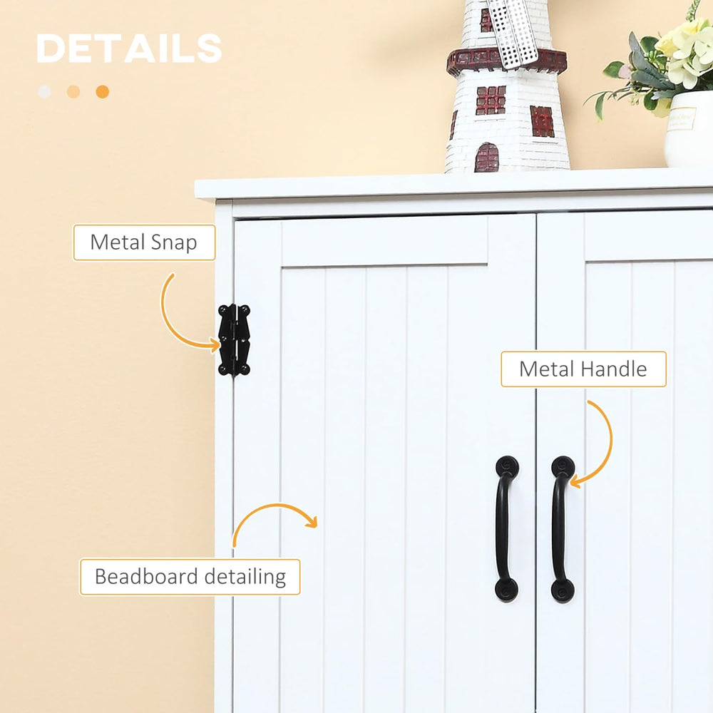 Farmhouse Kitchen Pantry Cabinet, 48.5" Tall Storage Organizer, White Cu...
