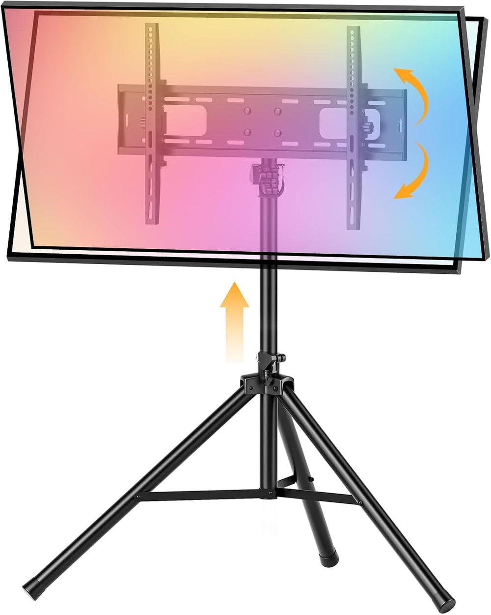 Tripod TV Stand for 25-70" TVs, Adjustable & Foldable, Black | ±15° ...