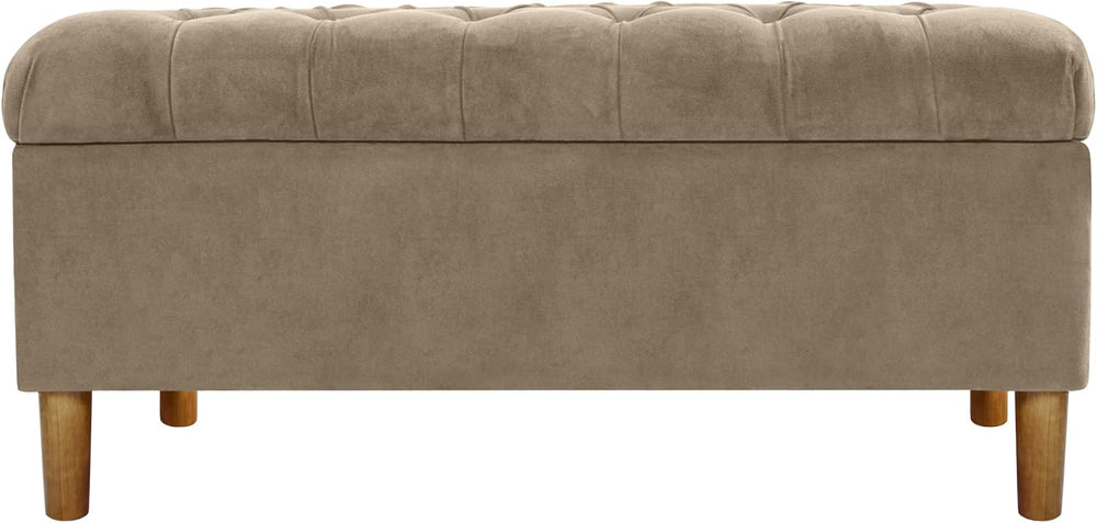 HomePop 40" Ainsley Button Tufted Storage Bench - Fawn Velvet