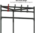 Metal Corner Coat Rack,Corner Hall Tree with 3 Storage Shelves,freestanding Clothes Rack Organizer with Hooks and Thick Clothes Rod, for Entryway Bedroom Living Room Home Office