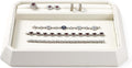 PU Leather Jewelry Display Tray Stackable Jewelry Tray Flat Organizer for Ring Necklace Trade showcase(Beige)