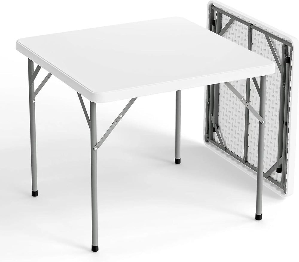 Plastic Folding Table | Capacity for 2-4 People | Sturdy and Portable | Indoo...