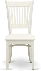 East West Furniture LGVA7-LWH-W 7 Piece Dining Room Furniture Set Consist of a Rectangle Kitchen Table with Butterfly Leaf and 6 Dining Chairs, 42x84 Inch, Linen White