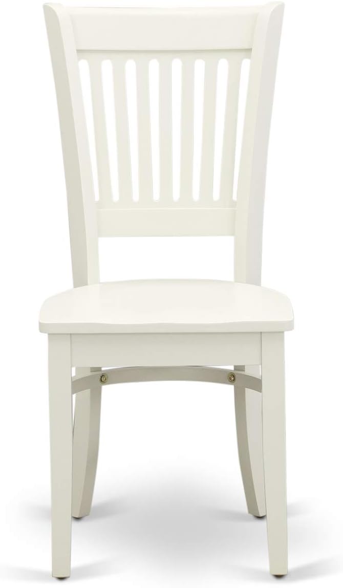 East West Furniture BOVA5-LWH-W 5 Piece Dining Room Furniture Set Includes a Round Kitchen Table and 4 Dining Chairs, 42x42 Inch, Linen White