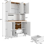 VERYKE 68.9'' Tall Kitchen Pantry with Microwave Shelf&Charging Station,Freestanding Kitchen Storage Cabinet with Hutch,Wood Buffet Hutch Liquor Cabinet for Home & Dining Room