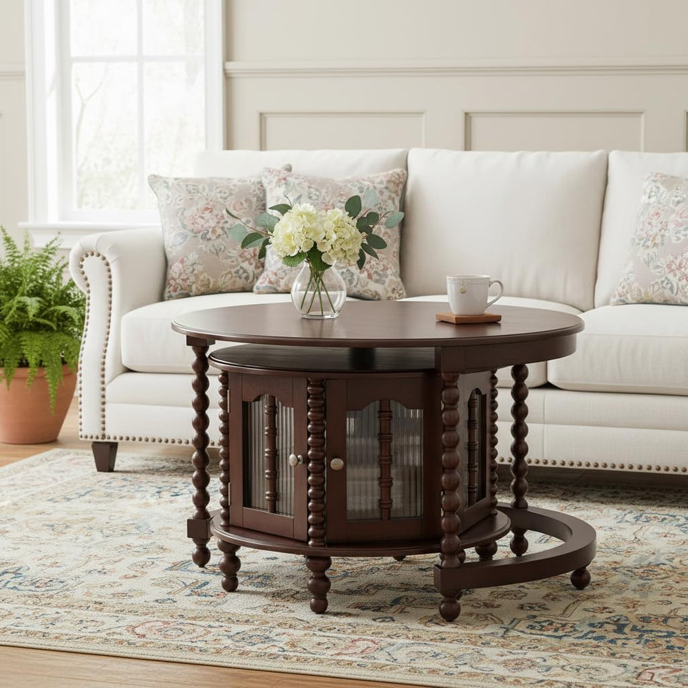 32" Vintage Designed Stacking Nesting Tables, Set of Nesting Tables with...