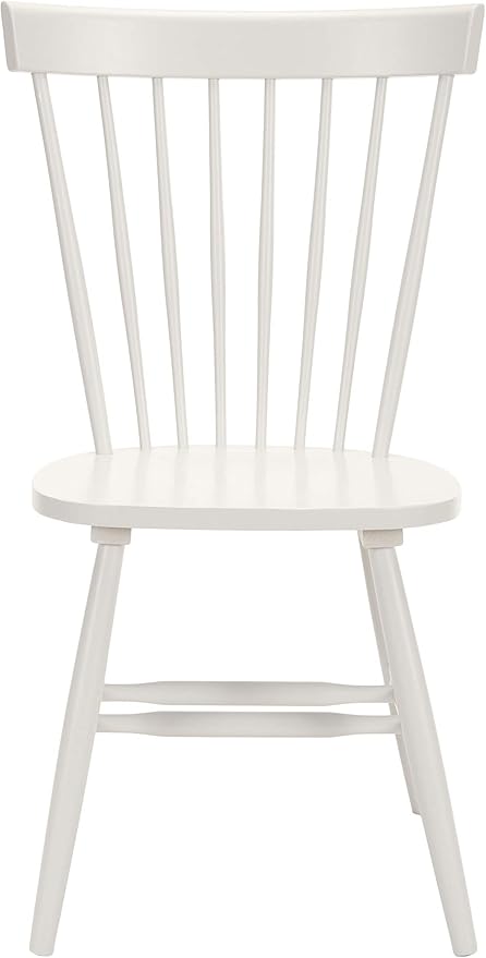 SAFAVIEH Home Collection Parker Farmhouse Off-White Spindle Windsor Solid Wood Dining Chair Set of 4