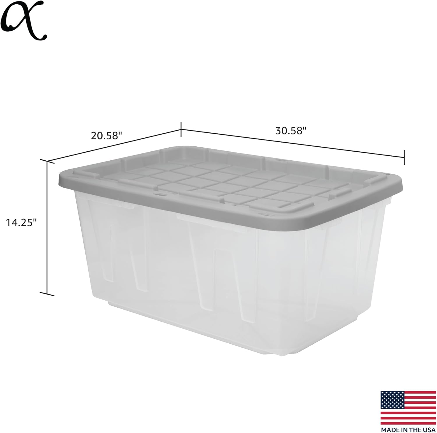 CX BLACK & YELLOW, 27-Gallon Heavy Duty Clear Storage Container & Snap-Tight Lid, Clear & Grey (14.3H x 20.6W x 30.6D), Weather-Resistant, Stackable, See-Through Organization Tote [2 Pack]