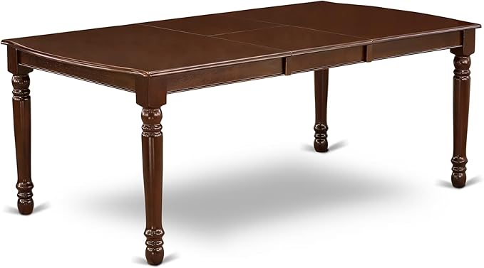 East West Furniture DODA9-MAH-23 9 Piece Kitchen Table Set Includes a Rectangle Dining Table with Butterfly Leaf and 8 Polyester Fabric Upholstered Chairs, 42x78 Inch, Mahogany
