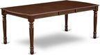 East West Furniture DODA5-MAH-24 5 Piece Dining Table Set Consists of a Rectangle Wooden Table with Butterfly Leaf and 4 Polyester Fabric Padded Chairs, 42x78 Inch, Mahogany