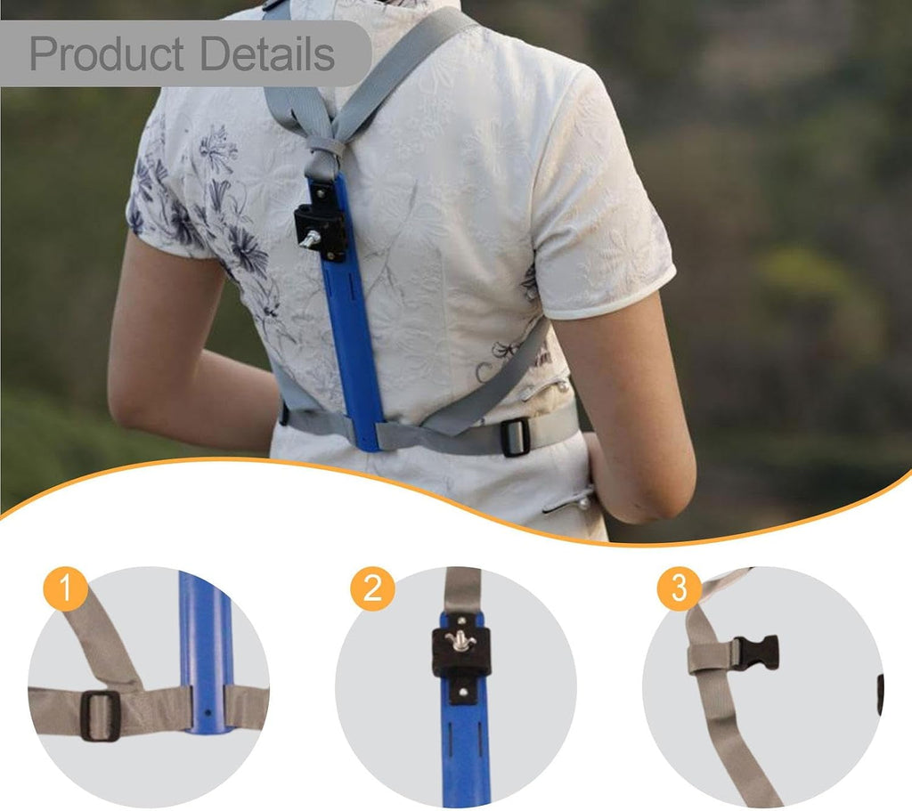 Hands Free Sun Umbrella Holder,Sunshades Accessory Sturdy Portable Unisex Rain Stand for Outdoor Activity, Back