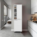 Florence Kitchen Pantry, Multiple Open and Closed Shelves, Modern Design, White